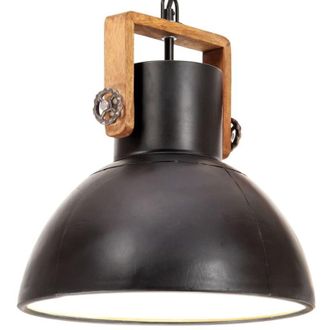 vidaXL Lampada a Sospensione Industriale 25 W Nera Rotonda 30 cm E27 vidaXL