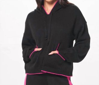 Vintage Havana Love Jaquard Sweater Hoodie In Black
