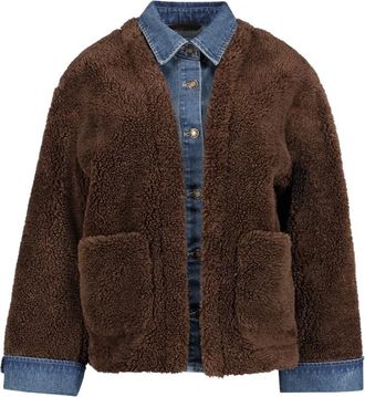 Geisha Jassen, Dames, Bruin, S, Denim, Denim & Teddy Jas