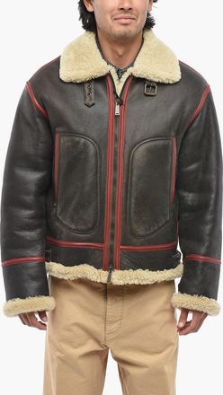 Dsquared2 Shearling Jacket with Printed Logo Dsquared2