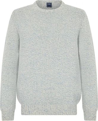 Fedeli Trui met ronde hals - Heren - Ronde hals truien - Beige - L - Wol - Truien & Vesten