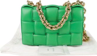 Bottega Veneta Green Lambskin Chain Cassette Crossbody