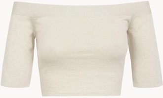 Cortana Crop Top - Dames - Blouses - Beige - XS - Katoen - Overhemden