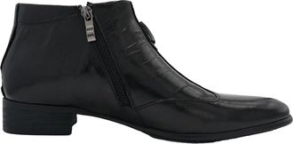 Generic MenS Block-Heel Zip Winter Ankle Boots, Round-Toe Waterproof Work Casual Shoes, Anti-Slip Everyday Walking Boots with Optional Lining,Black Fleece Lin