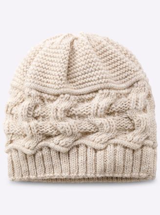 Casual Looks Strickm&uuml;tze CASUAL LOOKS, Damen, beige, Kunstfaser, M&uuml;tzen Strickm&uuml;tze