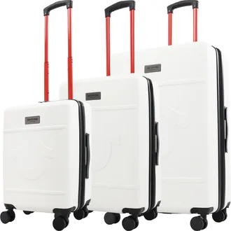 True Religion Molded U 3-Piece Hardside Spinner Luggage Set 22, 26.5 & 30.5 Expandable Suitcases in White at Nordstrom