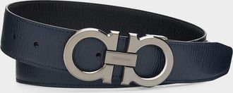 Ferragamo Men & apos;s Reversible Leather Gancini-Buckle Belt