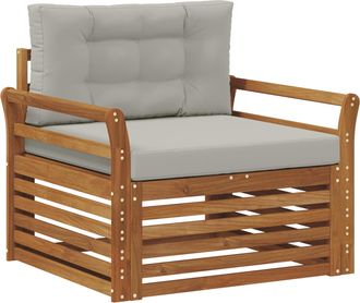 vidaXL Sof&aacute; De Exterior Madera De Acacia S&oacute;lida Y Poli&eacute;ster Vidaxl