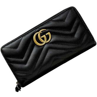 Gucci Black Leather Long Wallet (Bi-Fold) (Pre-Owned)