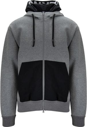 Herno Herenjas met dubbele capuchon - Heren - Vesten met rits - Grijs - L - Katoen - Hoodies & sweatvesten