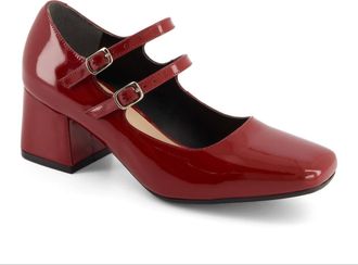 Andrea Womens Block Heeled Shoes In Red