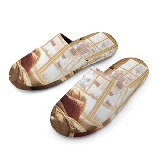 Generic Christmas Snowflakes Winter Sunlight Mens House Slippers Slip Indoor Slipper On Shoes Warm Outdoor
