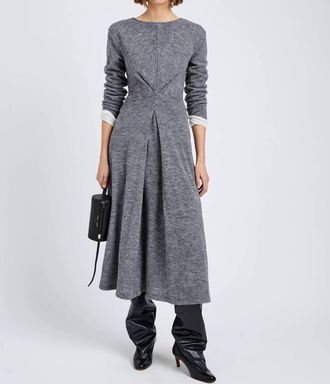 Proenza Schouler Sai Wool Jersey Midi Dress In Grey Melange