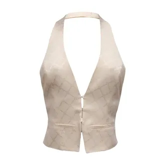 Elisabetta Franchi Vests, female, White, Size: XS Gl00652E2 Gilet