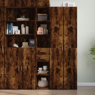 vidaXL Highboard Smoked Oak 30x42.5x185 cm Engineered Wood Vidaxl