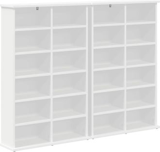 vidaXL Cabinet Para Cds 2 Uds. Blanco 60 X 17 X 92 Cm Vidaxl