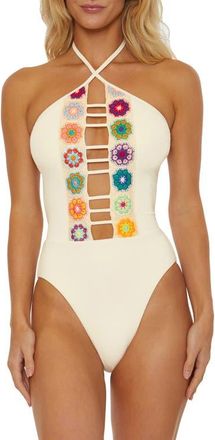 Isabella Rose Taylor 1969 Maillot Halter One-Piece Swimsuit in Natural at Nordstrom, Size Medium