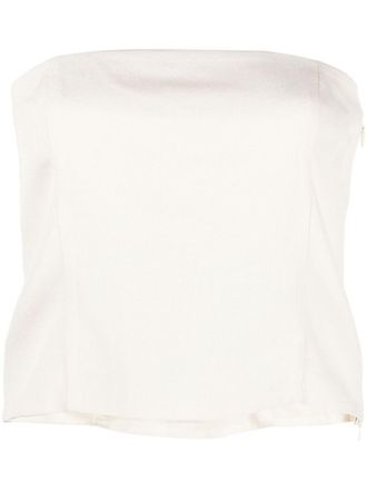 Gauge81 Tona panelled cropped top - Neutrals