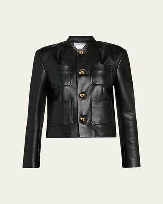 Bottega Veneta Leather Single-Breasted Jacket