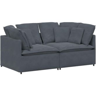 vidaXL Vidaxl - Sof&aacute; Modular Con Cojines Terciopelo Gris Oscuro