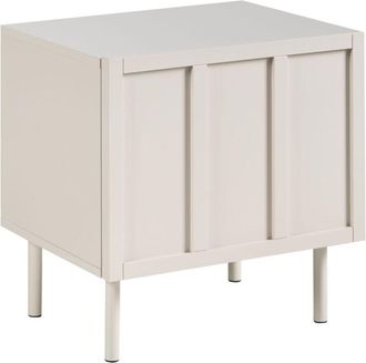 Beliani Mesita De Noche De Mdf Con Patas De Metal 2 Estantes Estilo Minimalista Beige Claro Clunes