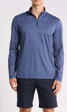Bugatchi Anthony OoohCotton Quarter Zip Pullover in Navy at Nordstrom Rack, Size Xxx-Large