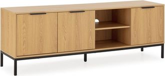 HOMN Mueble tv 3 puertas color roble
