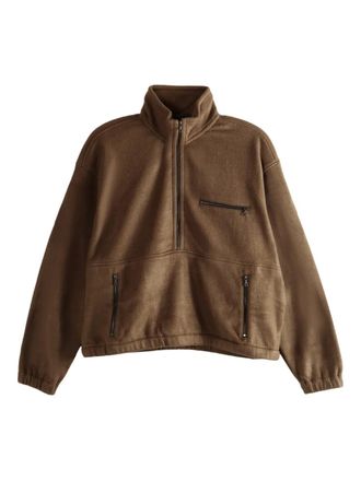 Auralee half-zip fleece sweatshirt - women - Silk - 1 - Brown