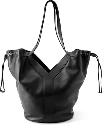 Saint Laurent Black Leather Handbag Tote Bag (Pre-Owned)