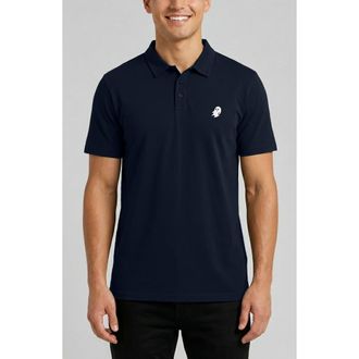 Dalix Ghost Midweight Short Sleeve Polo Shirt in Navy at Nordstrom, Size X-Large