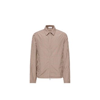 Moncler Moncler Vichy Cotton Blend Zip-up Shirt, Men, Multicolor, Size: Xxl