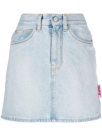 Off-white Minigonna denim a vita alta - Blu