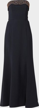 Shoshanna Violette Strapless Studded Gown