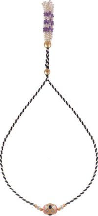Doroth&eacute;e Sausset Orishas Tassel Ketting met Emaille Hanger - Dames - Kettingen - Veelkleurig - ONE Size - Tweed - Accessoires