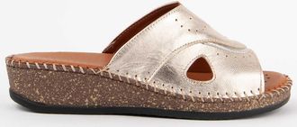 Purapiel Sandalen Met Een Sleehak Leida3 Goud