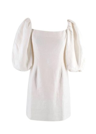 Rebecca de Ravenel Cream Linen First Impressions Mini Dress Size XXS