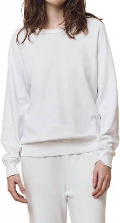 The Great. College Vintage Sweatshirt In Washed White