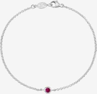 Dower & Hall Single Ruby Dewdrop Chain Bracelet in Sterling Silver at Nordstrom, Size Medium