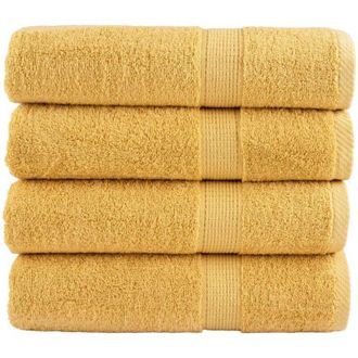 vidaXL Toallas De Ba&ntilde;o Solund 4 Unidades Dorado 100x150 Cm 600 Gsm Vidaxl