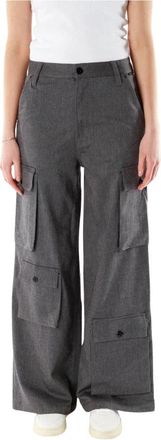 G-Star Mega Cargo Broek - Dames - Wijde Broeken - Grijs - W28 - Katoen - Broeken