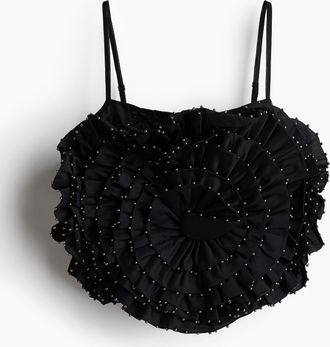 H&M Verziertes Trägertop - Schwarz