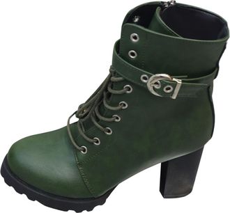 Generic Ankle Boots For Men Uk Thick Heel Lace-Up Leather Bootie Sleek All-Day Support Zipper Boot Classic-Fit Round Toe WomenS Boots Round Toe Ankle Boots Bu