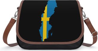 Generic Sweden Flag Map Small Womens Crossbody Bags Shoulder Handbag with Adjustable Strap for Travel
