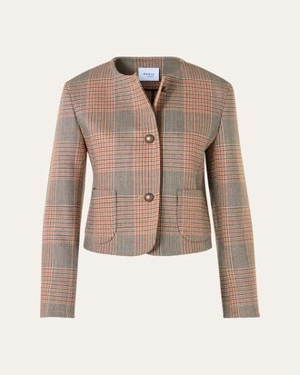 Akris Glen Plaid Wool Jacket