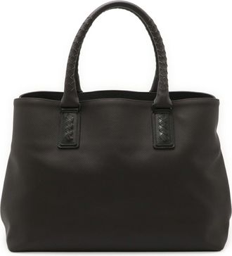 Bottega Veneta Black Dark Brown Pvc Leather Shoulder Bag Tote Bag (Pre-Owned)