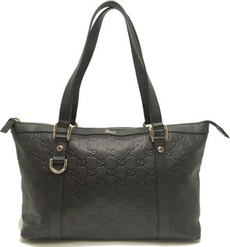 Gucci Black Leather Tote Bag (Pre-Owned)