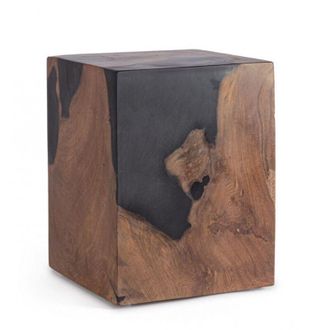 BIZZOTTO Tavolino melty nero, in radici di teak originali, 30 x 30