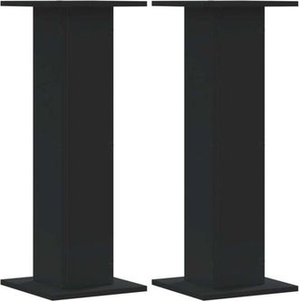 vidaXL Vidaxl - Soportes De Plantas 2 Uds Madera Ingenier&iacute;a Negro 30x30x80 Cm