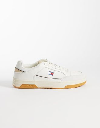 Tommy Jeans Sneakers in pelle premium bianco sporco con suola preformata