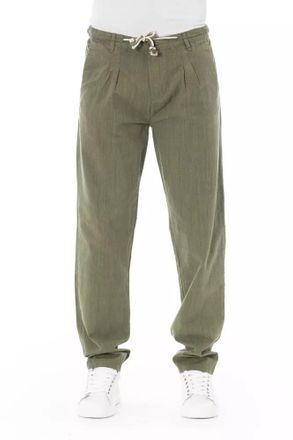 Baldinini Mens Linen Trousers Ba23136fbb - Sage Green Cotton - Size EU 50 (Mens)